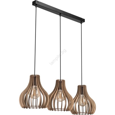 Пендел TUCCI 3xE27/15W/230V дъб/черен (LA50133)