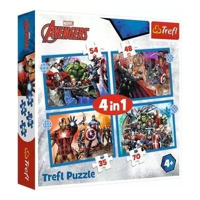 Trefl Trefl: Смелите отмъстители 4 в 1 пъзел - 35, 48, 54, 70 части