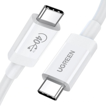 UGREEN USB4 USB-C to USB-C Cable, 8K, 100W, 40Gbps - USB4 кабел за устройства с USB-C порт (80 см) (бял) (US506)