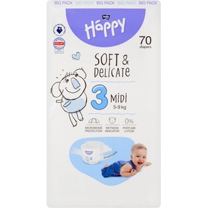 Bella HAPPY S&D размер 3 Midi 5-9 кг Голяма опаковка 70 бр