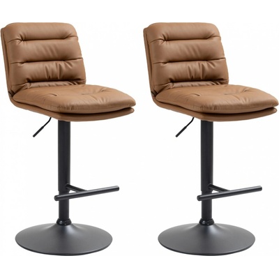 Design-Shop Damar koženka Světle hnědá / černá 2 ks