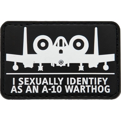 Plastové 3D patche 3D gumová nášivka SEXUAL IDENTIFICATION A-10 WARTHOG Patch Černá – Zbozi.Blesk.cz