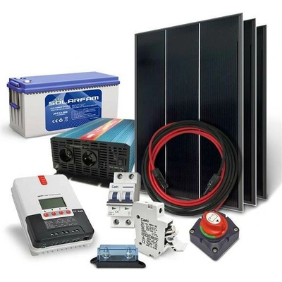 SOLARFAM sestava ostrovní SOLARFAM 540Wp 12V baterie 200Ah měnič 230VAC 2000W