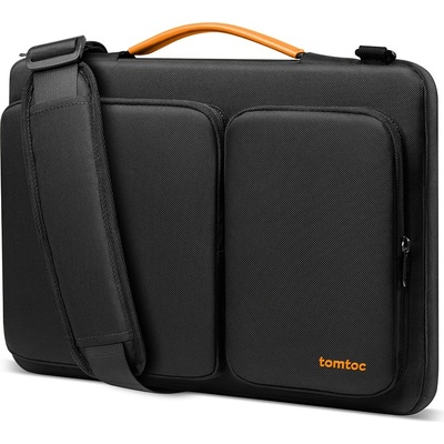 Tomtoc Defender Laptop Briefcase - текстилна чанта с дръжки и презрамка за MacBook Pro 16, Pro 15 и лаптопи до 15.6 инча (черен)