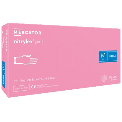 Mercator Medical Светло розови нитрилни ръкавици Mercator Nitrylex без талк в онлайн магазин www. vvmstore. com (103298)