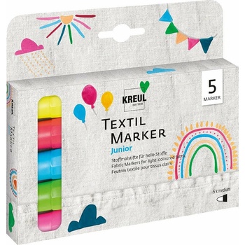 Kreul 90719 Textile Marker Set Junior Комплект маркери за текстил 2 - 4 mm 5 бр (90719)