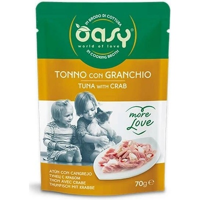 Oasy Cat More Love Adult Tuňák s krabem ve vývaru 70 g
