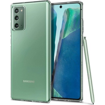 Spigen Liquid Crystal Case - тънък качествен силиконов (TPU) калъф за Samsung Galaxy Note 20 (прозрачен)
