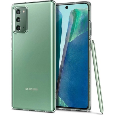 Spigen Liquid Crystal Case - тънък качествен силиконов (TPU) калъф за Samsung Galaxy Note 20 (прозрачен)
