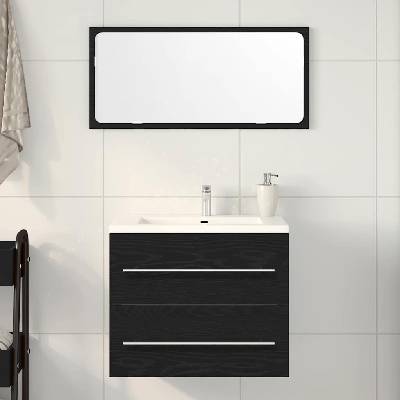 vidaXL Шкаф за мивка за баня, черен дъб, 60x38, 5x48 см, инженерно дърво (862028)