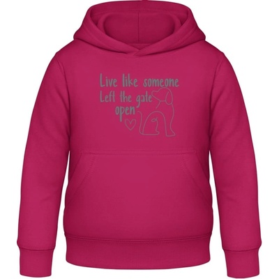 AWDis detská mikina s Kapucňu Dizajn s motívom psíka Zvodná ružová