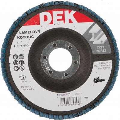 Kotouč brusný lamelový DEK 115×22,23 mm 40