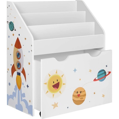 Textilomanie Detská knižnica KIDS 62,5x29,5x70 cm biela