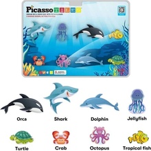 PicassoTiles - Zvířata z moře - magnetické figurky (8 ks)