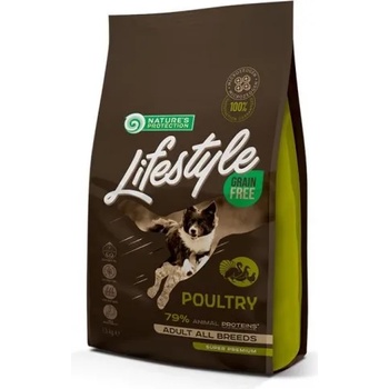 AKVATERA Nature's Protection DOG - LIFESTYLE Grain Free Adult poultry, висококачествена храна за пораснали кучета, БЕЗ ЗЪРНО, с домашни птици, Литва - 1, 5 кг 125022