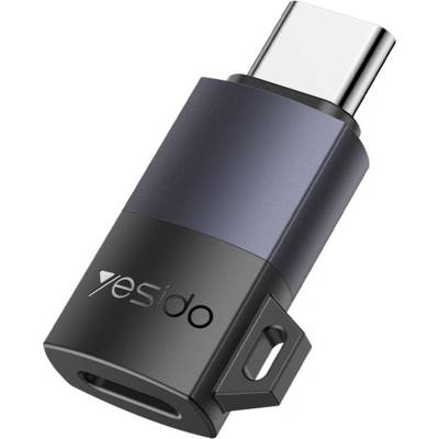 Yesido OTG адаптер - Yesido GS28 - Lightning → Type-C, 60W, fast charge, 480Mbps, алуминий - Сив