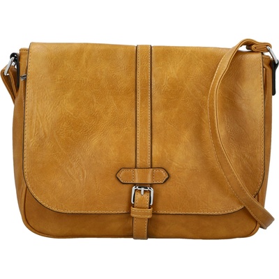 Trendy dámská koženková crossbody kabelka Relinda žlutá