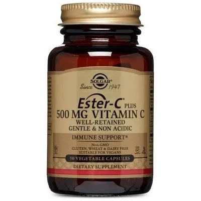 Solgar Хранителна добавка Витамин Ц плюс 500 mg, Solgar Ester-C 500mg 50 Veg. Caps