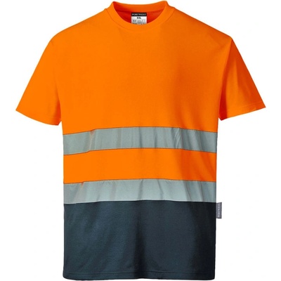 Portwest S173 Dvojfarebné bavlnené tričko oranzova/modra 3XL