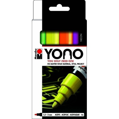 Marabu YONO Akrylové popisovače 4 Ks Neon Sada 1,5-3mm