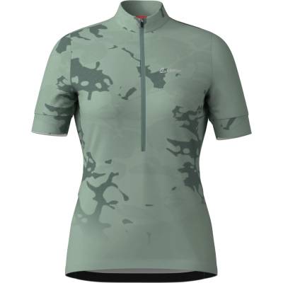 Löffler Дамска фланелка с къс ръкав за колоездене Löffler Women's Bike Jersey Half-Zip Mysteria Mid Cycling jersey - Cottage - размер 38 (EU) (156-2775-0113)