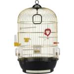 Ferplast - Cage Diva Black - Оборудвана клетка за канарчета, екзотични и други малки птици - размер Ø 40 x H 65 см