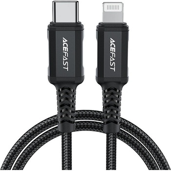 ACEFAST Кабел за зареждане Acefast MFI от USB Type C към Lightning, 1.8m, 30W, 3A, Черен (C4-01-C-L black)