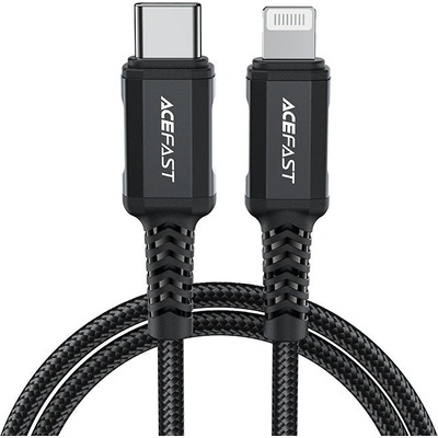 ACEFAST Кабел за зареждане Acefast MFI от USB Type C към Lightning, 1.8m, 30W, 3A, Черен (C4-01-C-L black)
