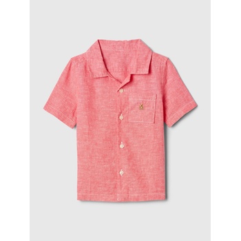 GAP Бебешка ленена оксфорд риза GAP GAP | Rozov | Момчешки | 74-80