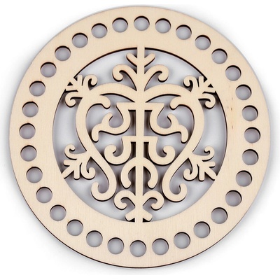 Víko na pletení / háčkování mandala Ø15 cm přírodní sv. 1 ks