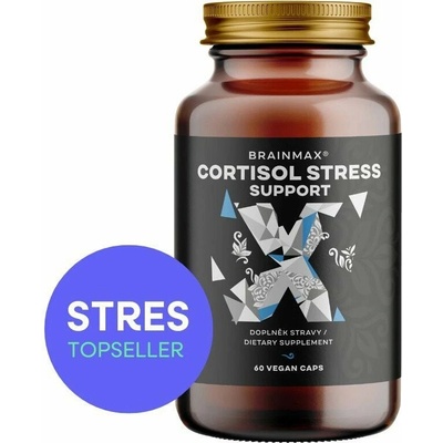 BrainMax Cortisol Stress Support komplex pro zvládání stresu 90 rostlinných kapsúl