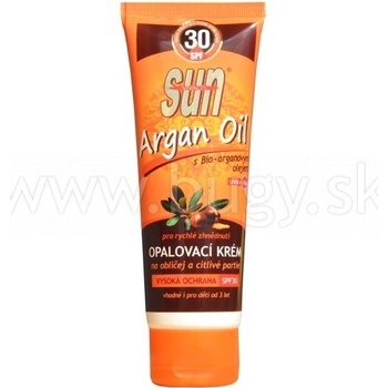 SunVital opaľovací krém na tvár a citlivé partie pre rýchle zhnednutie s Argánovým olejom SPF30 125 ml