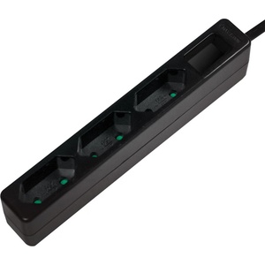 LogiLink Удължител с 3 гнезда, 3x CEE 7/16, тънък, 1, 5 м, черен