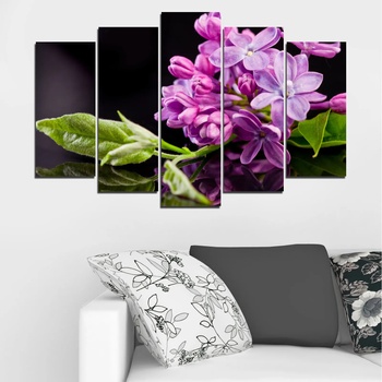 Vivid Home Картини пана Vivid Home от 5 части, Цветя, Канава, 110x65 см, Стандартна форма №0231