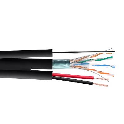 Екском FTP/M Cat5e 24AWG Cu + 2x0, 75mm CCA захранващи проводници (FTP/M Cat5e Cu 2x0.75mm CCA)