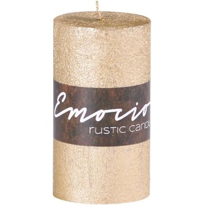 Emocio Свещ Emocio Rustic, цилиндрична, златна, 50x90 мм