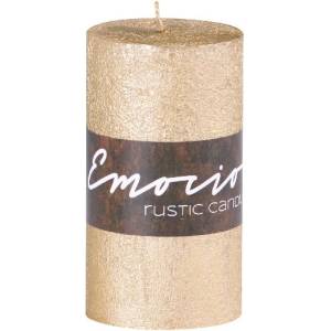 Z - TRADE s. r. o Z - TRADE s. r. o. Свещ Emocio Rustic, цилиндрична, златна, 50x90 мм