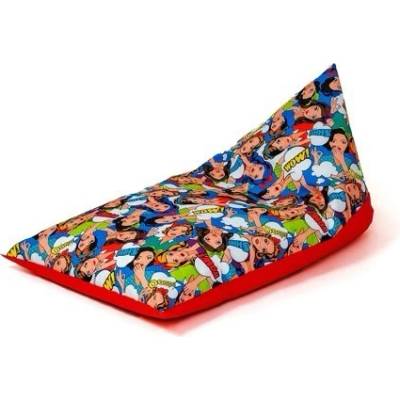 Go Gift Sako taška pouffe MATERAC print-Červená XXL 160x80
