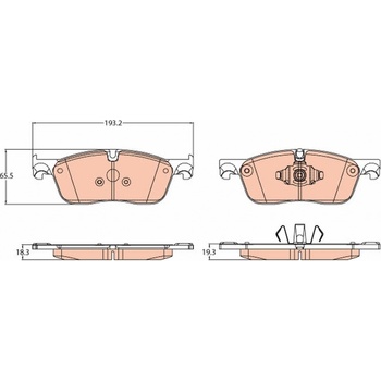 Sada brzdových platničiek kotúčovej brzdy TRW GDB2119