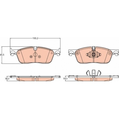 Sada brzdových platničiek kotúčovej brzdy TRW GDB2119