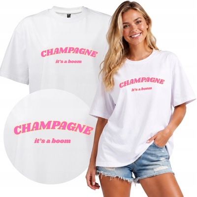 DÁMSKE TRIČKO CHAMPAGNE IT'S A BOOM ECRU BAVLNA PREMIUM OVERSIZE