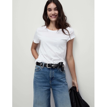 Marks & Spencer Тениска от чист памук Marks & Spencer бяла Marks & Spencer | Byal | ЖЕНИ | L