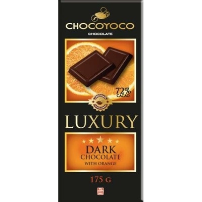 Chocoyoco luxury horká čokoláda 72% s pomarančom 175 g