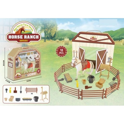 Кон в заграждение с аксесоари 18 бр