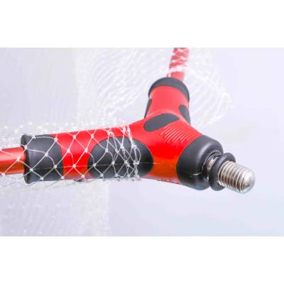 MIKADO Podběrákova hlava S4-006-6050 60x50cm očko 6mm červený rámeček nylon