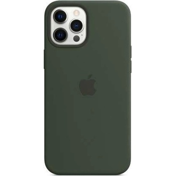 Apple iPhone Silicone Case with MagSafe - оригинален силиконов кейс за iPhone 12 Pro Max с MagSafe (тъмнозелен)