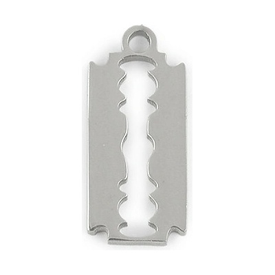 Přívěsek z nerezové oceli nůžky, žiletka Varianta: 3 platina žiletka, Balení: 1 ks – Zbozi.Blesk.cz