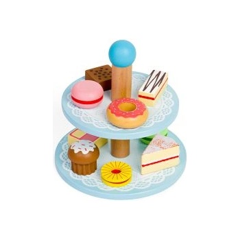 Bigjigs Toys - Детска дървена поставка за торта и лакомства (BJ621)