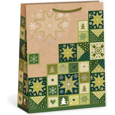 ARGUS Darčeková papierová taška (18.3 x 24.3 cm) - Patchwork hviezdy 08440068