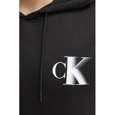 Calvin Klein Памучен суичър Calvin Klein Jeans в черно с качулка с принт J30J327476 (J30J327476)